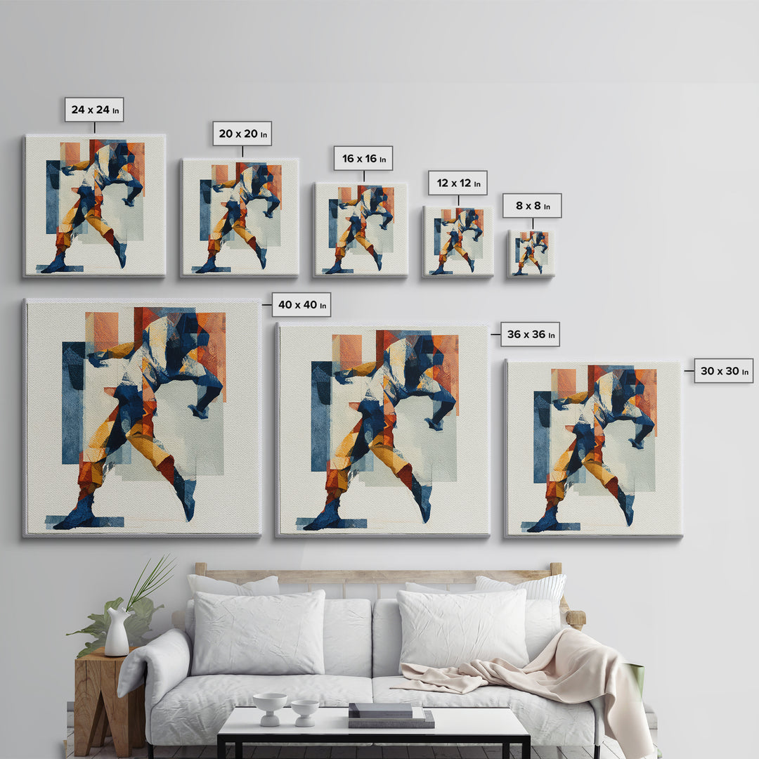 Dancer Figure Fractured into Vibrant Movement Canvas Print, Expressionist Art, Modern Art, Living Room Decor, Oil Painting, EXP-1x1-76