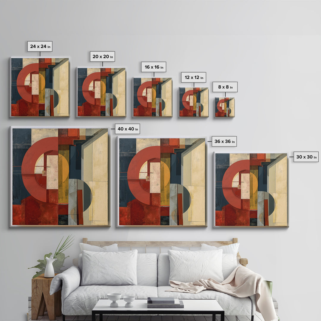 Red Room Interior Abstraction Without Realistic Furniture Canvas Print, Expressionist Art, Room Decor, Living Room Decor, EXP-1x1-91