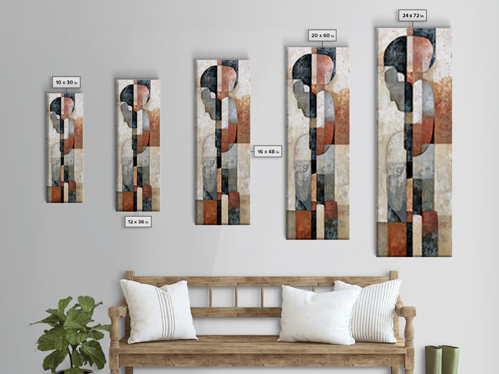 Seated Figure with Raw Gestural Outlines Framed Canvas Print, Expressionist Art, Abstract Art, Living Room Decor, Expression, EXP-1x3-19