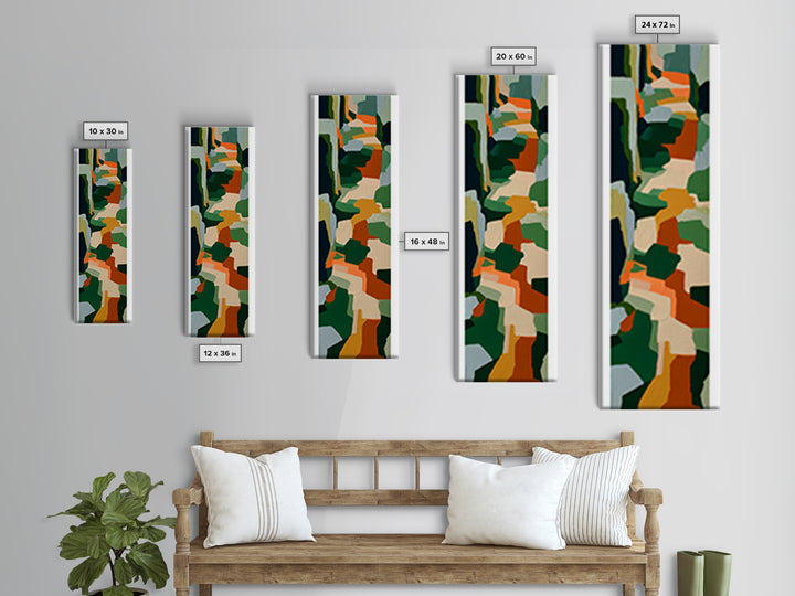Garden Path with Thick Green and Orange Canvas Print, Expressionist Art, Downloadable Prints, Living Room Decor, Expression, EXP-1x3-26