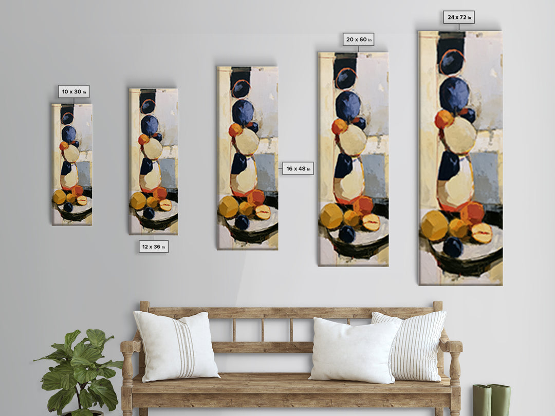 Bold Still Life of Fruit Framed Canvas Print, Expressionist Art, Textured Painting, Living Room Decor, Abstract Art, Expression, EXP-1x3-29
