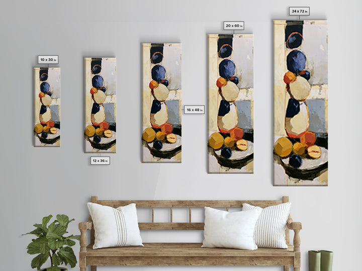 Bold Still Life of Fruit Framed Canvas Print, Expressionist Art, Textured Painting, Living Room Decor, Abstract Art, Expression, EXP-1x3-29