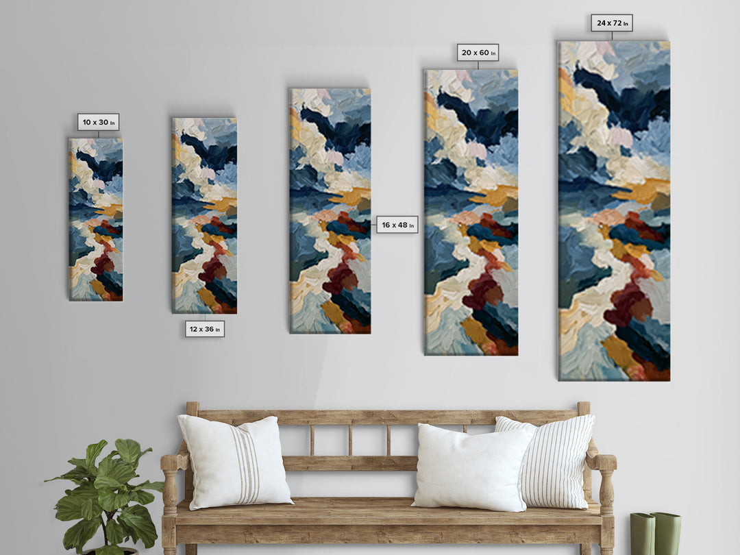 Stormy Landscape Painted Canvas Print, Expressionist Art, Boho Wall Art, Living Room Decor, Oil Painting, Expression, EXP-1x3-39