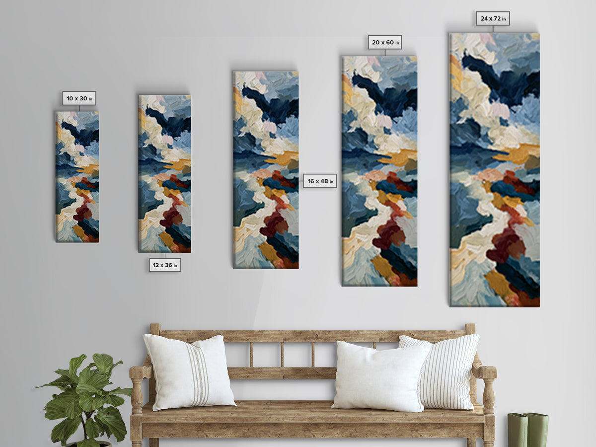 Stormy Landscape Painted Canvas Print, Expressionist Art, Boho Wall Art, Living Room Decor, Oil Painting, Expression, EXP-1x3-39