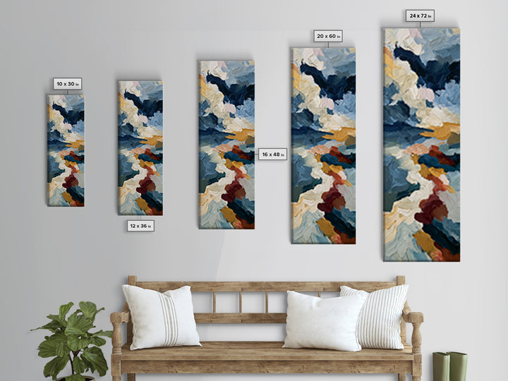 Stormy Landscape Painted Canvas Print, Expressionist Art, Boho Wall Art, Living Room Decor, Oil Painting, Expression, EXP-1x3-39