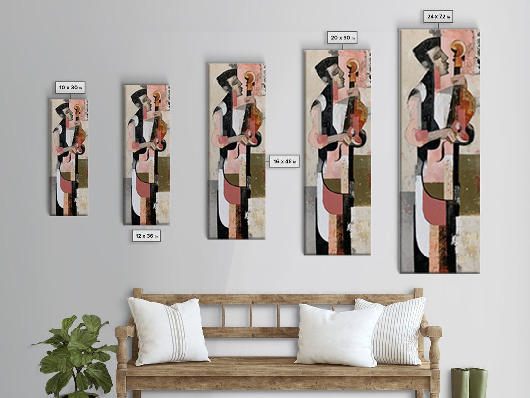 Violinist Painted in Electric Brush Marks Canvas Print, Expressionist Art, Modern Decor, Living Room Decor, Expression, EXP-1x3-49