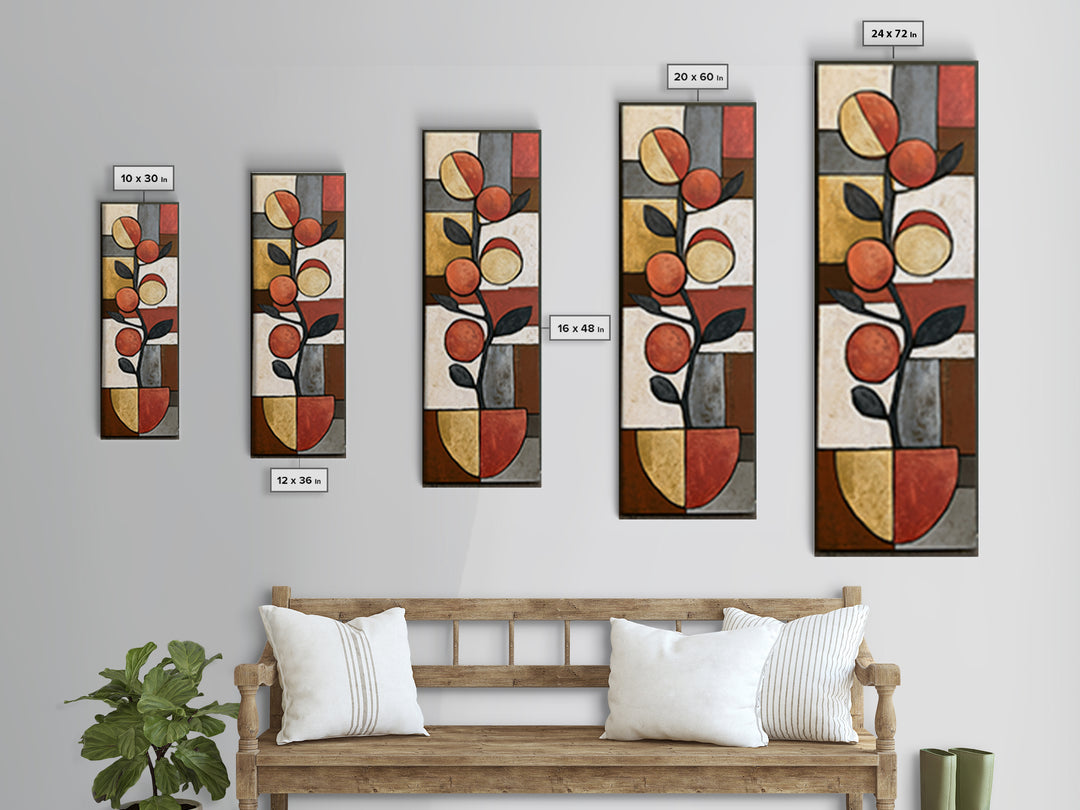 Bold Still Life of Fruit Framed Canvas Print, Expressionist Art, Textured Painting, Living Room Decor, Abstract Art, Expression, EXP-1x3-53