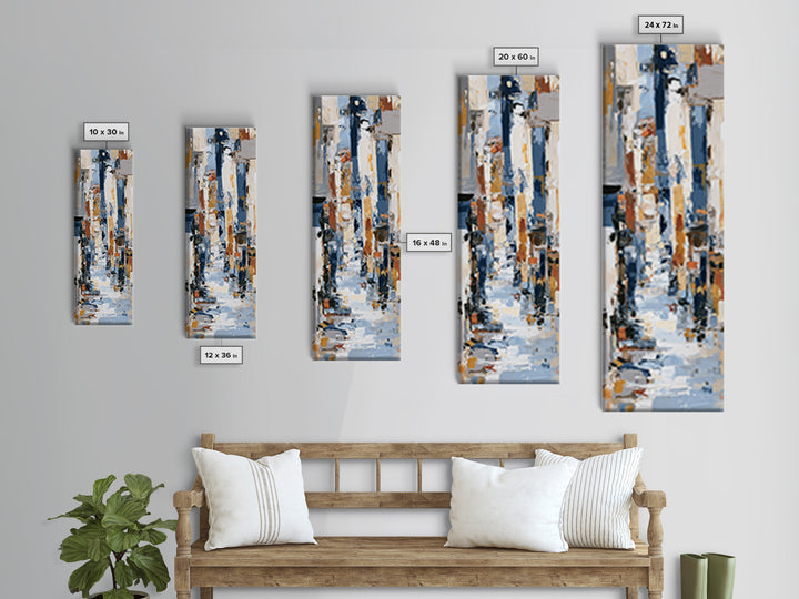 Distorted City Street Framed Canvas Print, Expressionist Art, Painting, Living Room Decor, Expression, Abstract Wall Art, EXP-1x3-61