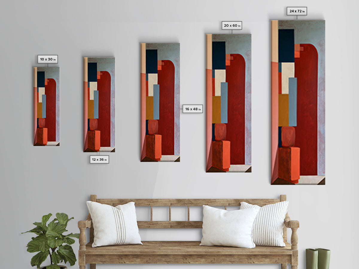 Red Room Interior Abstraction Canvas Print, Expressionist Art, Digital Wall Art, Living Room Decor, Expression, Fine Art Print, EXP-1x3-7