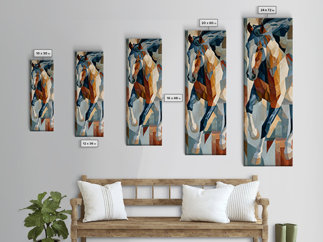 Expressionist Horse in Motion with Wild Mane Canvas Print, Expressionist Art, Modern Decor, Living Room Decor, Expression, EXP-1x3-70