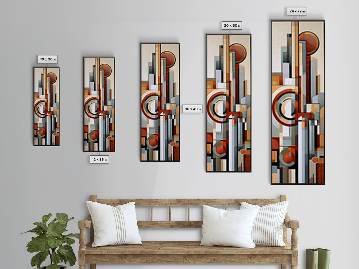 Moonlit Village with Swirling Unnatural Color Canvas Print, Expressionist Art, Unique Wall Art, Living Room Decor, Expression, EXP-1x3-72