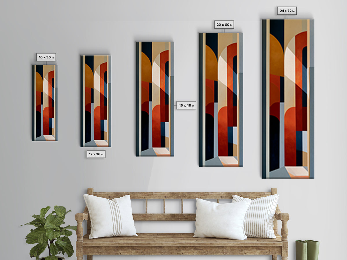 Red Room Interior Abstraction Canvas Print, Expressionist Art, Minimalist Wall Art, Living Room Decor, Expression, EXP-1x3-79