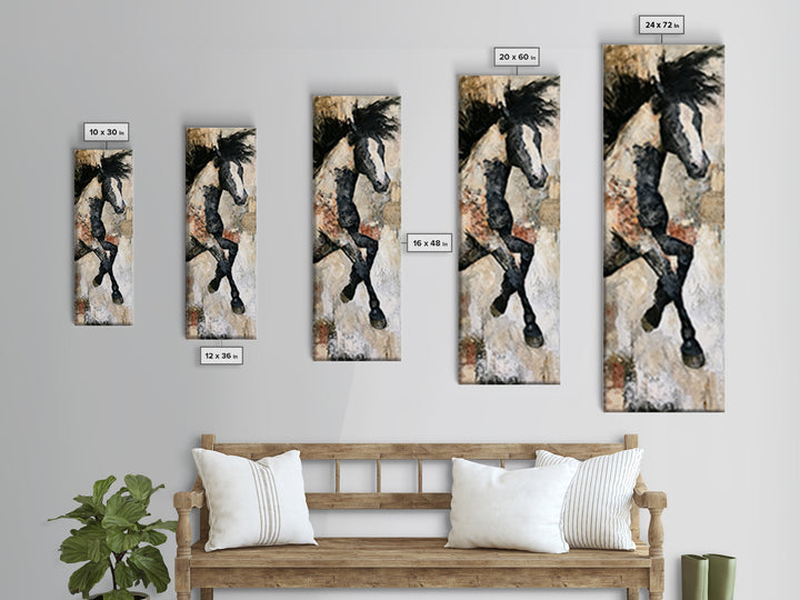 Expressionist Horse in Motion with Wild Mane Canvas Print, Expressionist Art, Room Decor, Living Room Decor, Expression, EXP-1x3-94