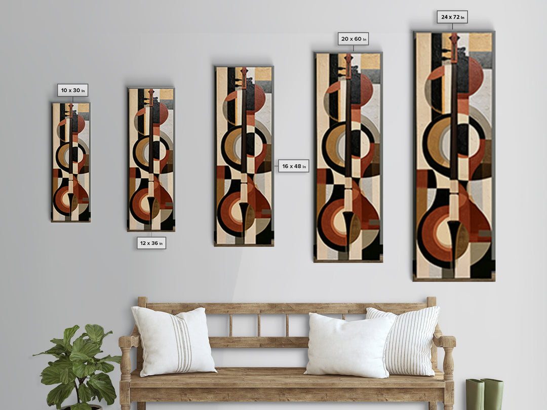 Violinist Painted in Electric Brush Marks Canvas Print, Expressionist Art, Boho Decor, Living Room Decor, Oil Painting, EXP-1x3-97