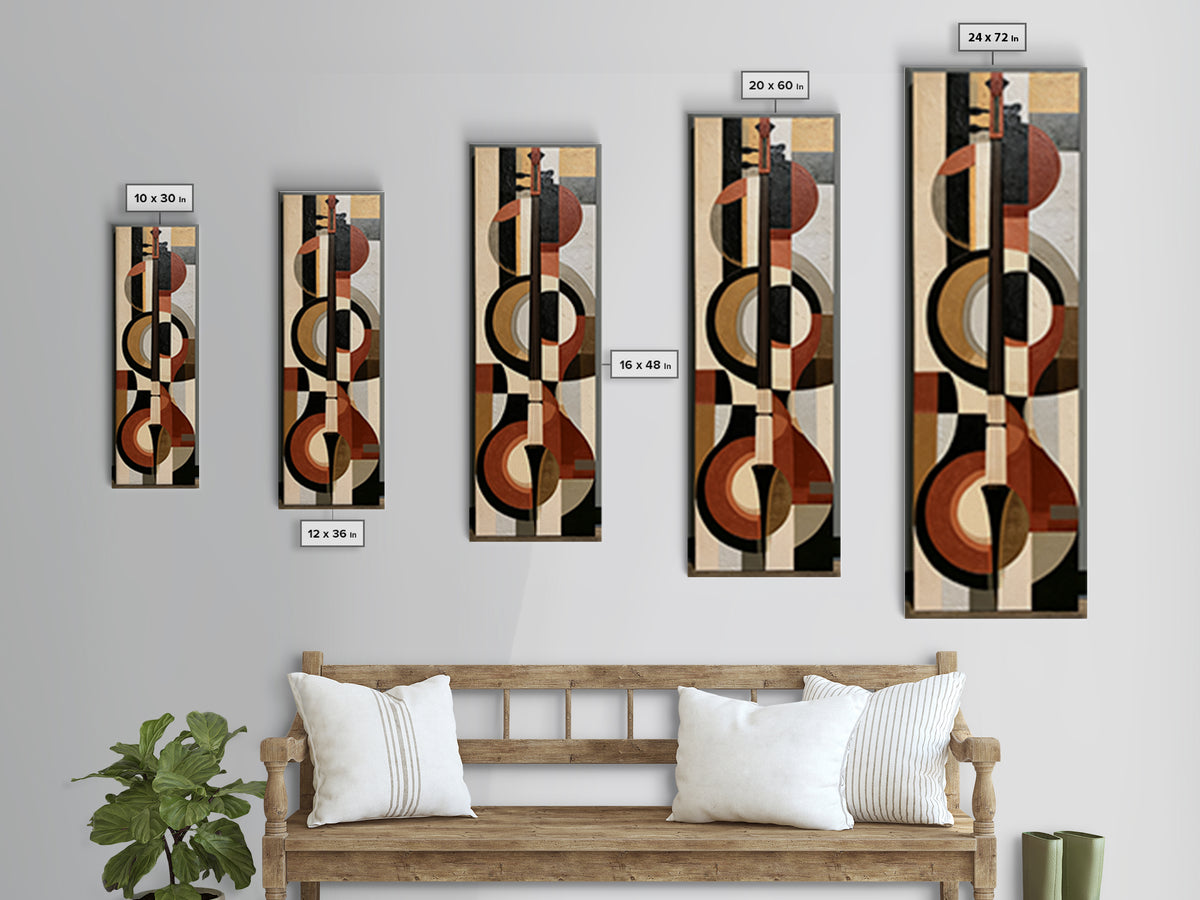 Violinist Painted in Electric Brush Marks Canvas Print, Expressionist Art, Boho Decor, Living Room Decor, Oil Painting, EXP-1x3-97