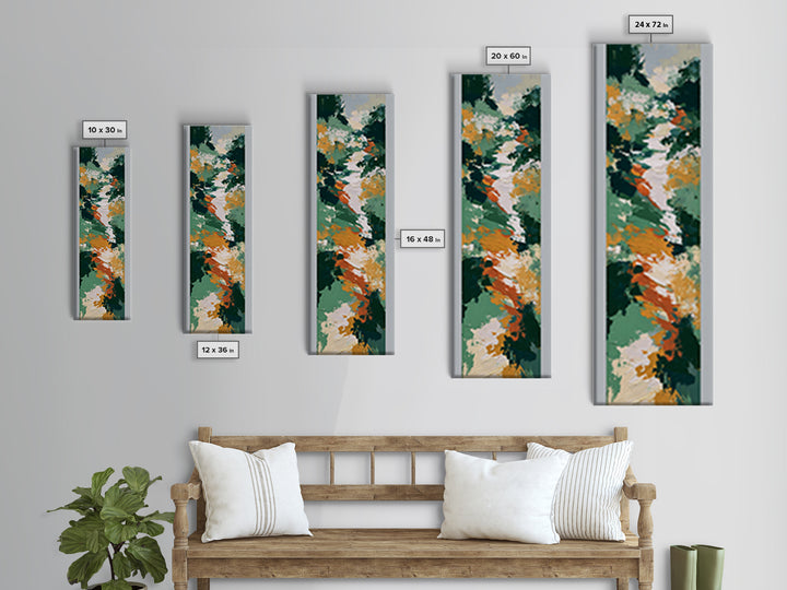 Garden Path with Thick Green and Orange Canvas Print, Expressionist Art, Textured Painting, Living Room Decor, Expression, EXP-1x3-98