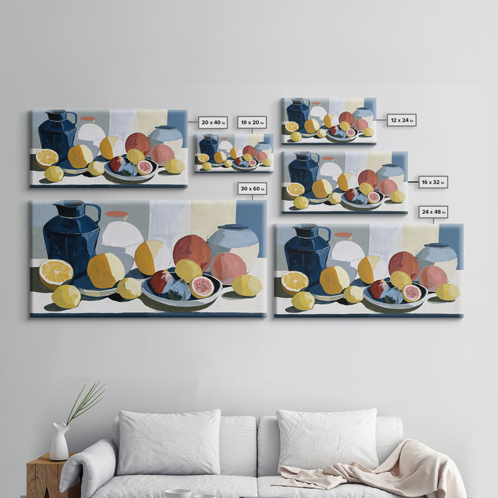 Bold Still Life of Fruit Framed Canvas Print, Expressionist Art, Digital Prints, Living Room Decor, Abstract Art, Expression, EXP-2x1-13