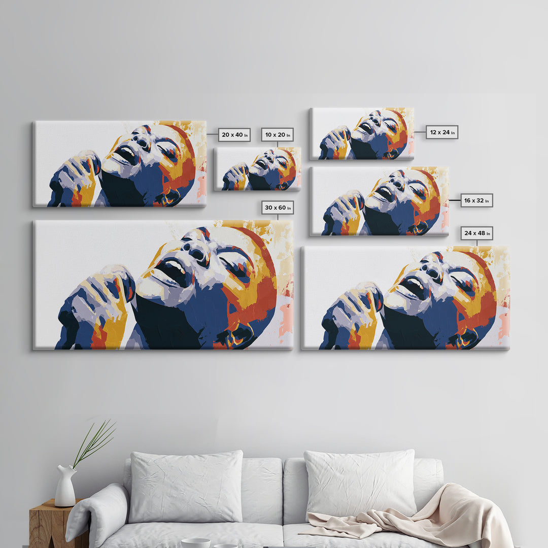 Portrait of a Singer Framed Canvas Print, Expressionist Art, Fine Art Print, Living Room Decor, Oil Painting, Expression, EXP-2x1-16