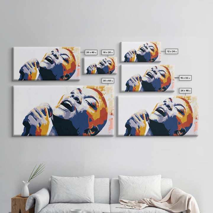 Portrait of a Singer Framed Canvas Print, Expressionist Art, Fine Art Print, Living Room Decor, Oil Painting, Expression, EXP-2x1-16