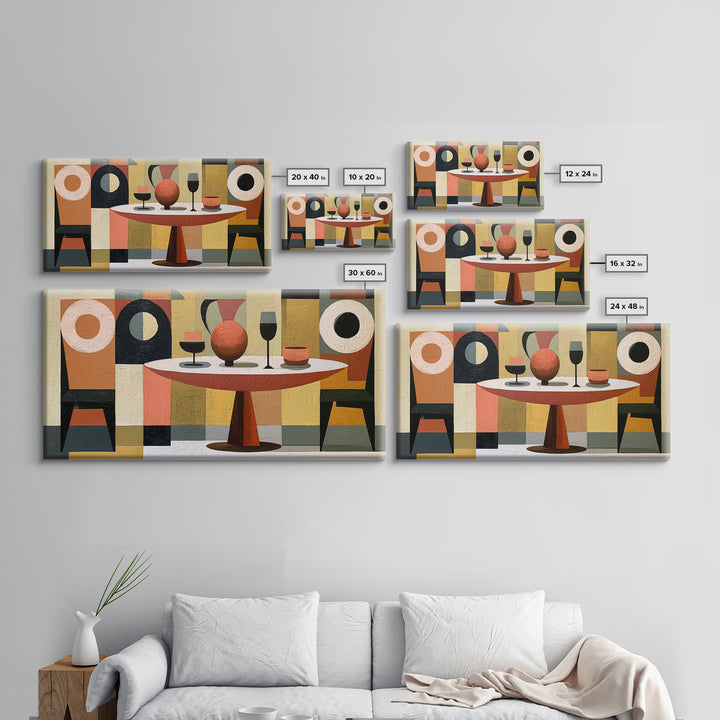 Lonely Caf Table Framed Canvas Print, Expressionist Art, Printable Wall Art, Living Room Decor, Fine Art, Expression, EXP-2x1-25