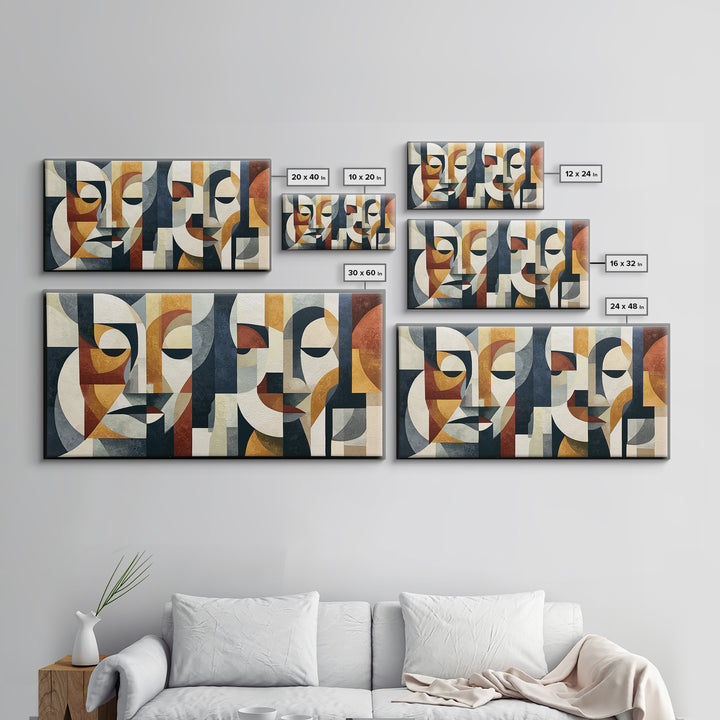 Abstract Face Split by Contrasting Emotions Canvas Print, Expressionist Art, Downloadable Prints, Living Room Decor, Expression, EXP-2x1-79