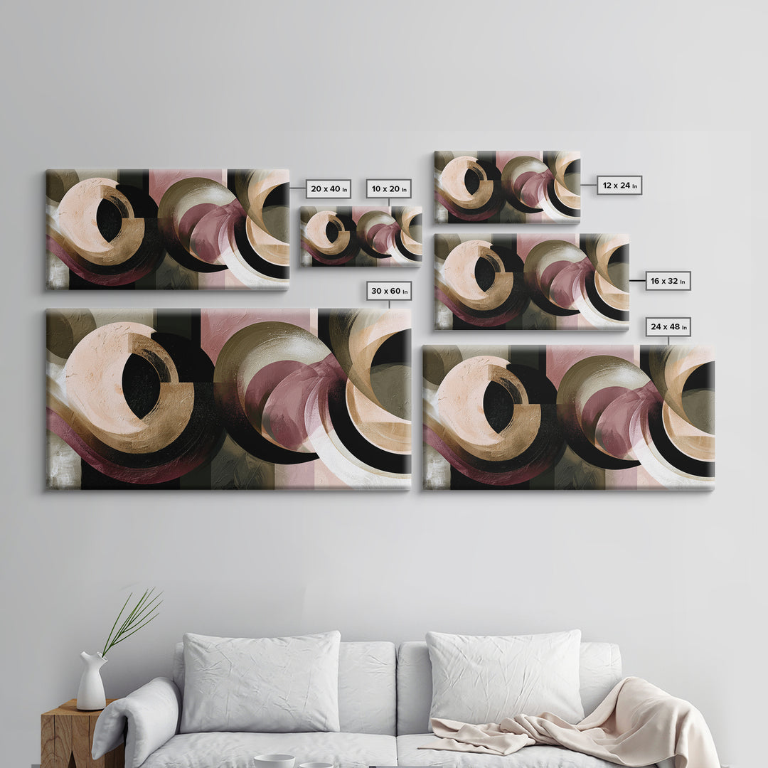 Moonlit Village with Swirling Unnatural Color Canvas Print, Expressionist Art, Boho Wall Art, Living Room Decor, Expression, EXP-2x1-80