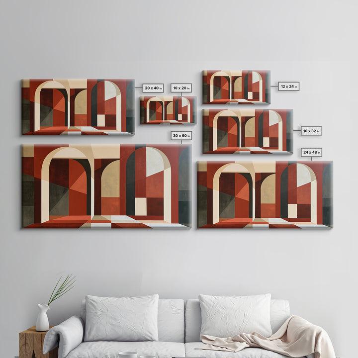 Red Room Interior Abstraction Without Realistic Furniture Canvas Print, Expressionist Art, Modern Art, Living Room Decor, EXP-2x1-87