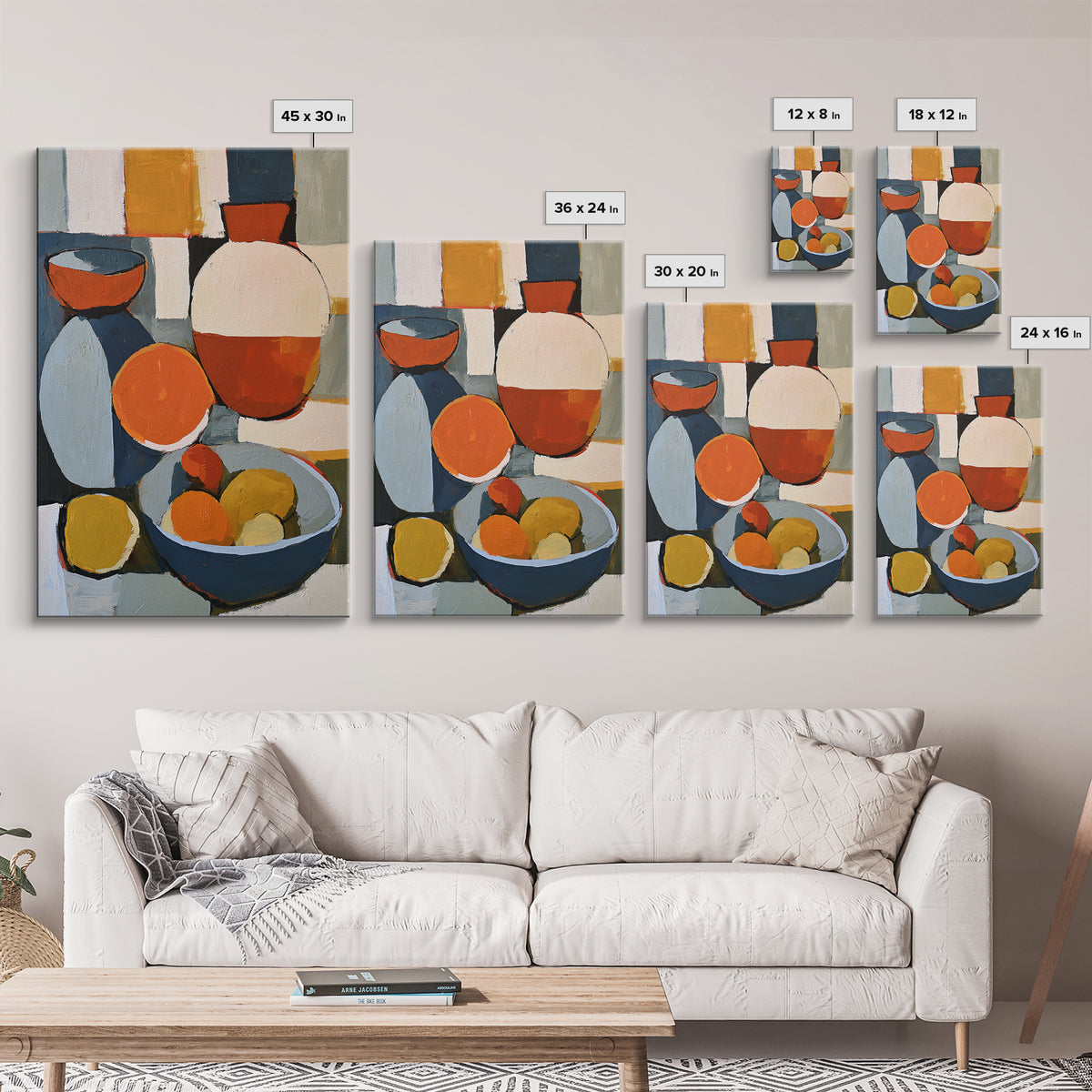 Bold Still Life of Fruit Framed Canvas Print, Expressionist Art, Printable Wall Art, Living Room Decor, Fine Art, Expression, EXP-2x3-1