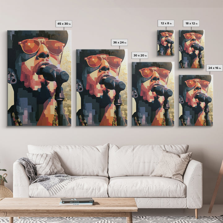 Portrait of a Singer Framed Canvas Print, Expressionist Art, Digital Prints, Living Room Decor, Oil Painting, Expression, EXP-2x3-100