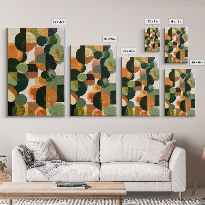 Garden Path with Thick Green and Orange Framed Canvas Print, Expressionist Art, Art, Living Room Decor, Fine Art, Expression, EXP-2x3-22