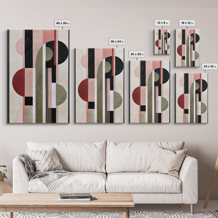 Red Room Interior Abstraction Without Realistic Furniture Canvas Print, Expressionist Art, Living Room Decor, Expression, EXP-2x3-27