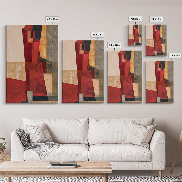 Red Room Interior Abstraction Without Realistic Furniture Canvas Print, Expressionist Art, Room Decor, Living Room Decor, EXP-2x3-3