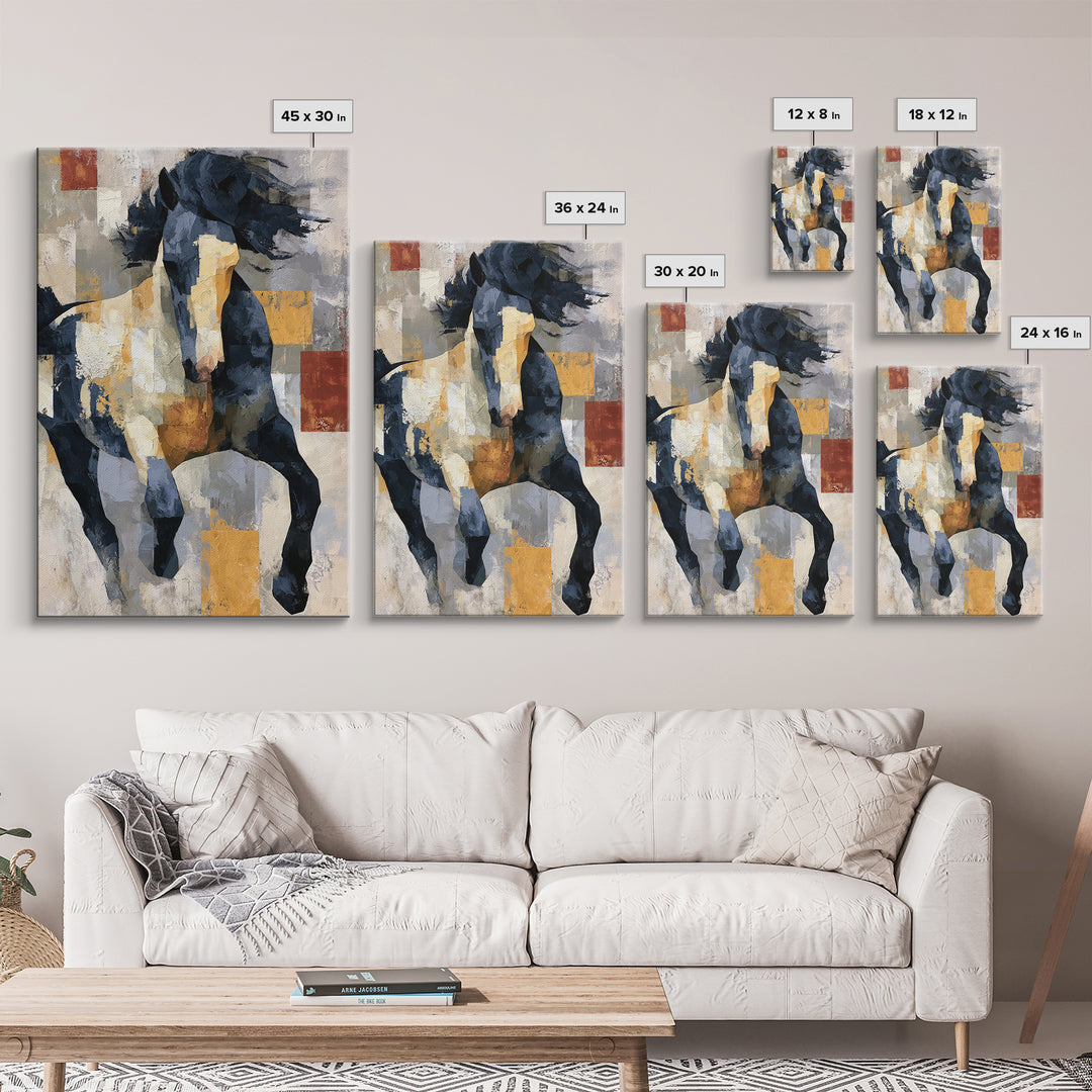 Expressionist Horse in Motion with Wild Mane Canvas Print, Expressionist Art, Home Decor, Living Room Decor, Expression, EXP-2x3-42