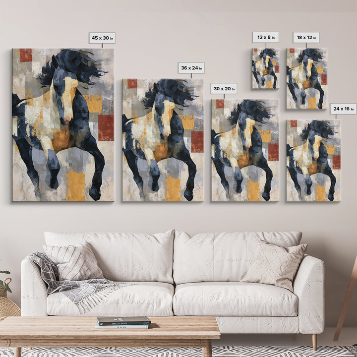 Expressionist Horse in Motion with Wild Mane Canvas Print, Expressionist Art, Home Decor, Living Room Decor, Expression, EXP-2x3-42