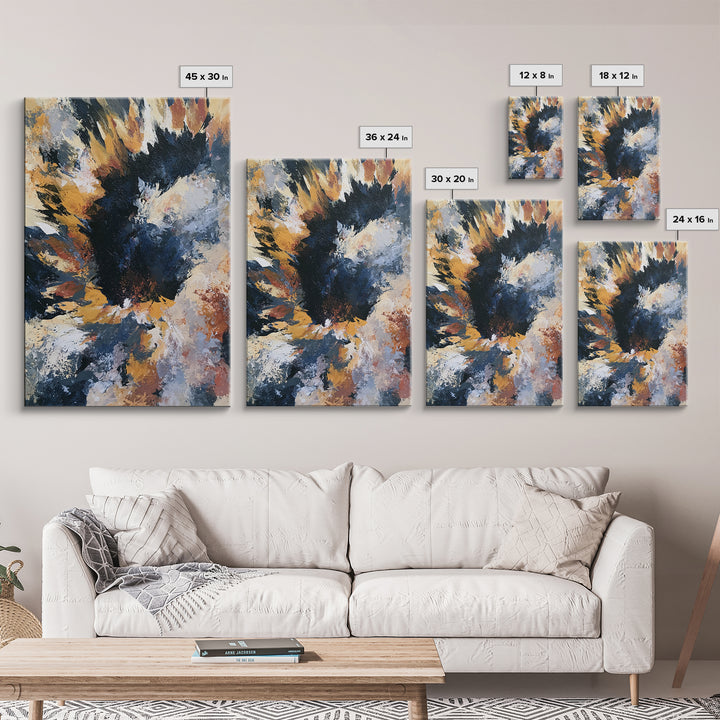 Sunflowers Twisting in Intense Painted Energy Canvas Print, Expressionist Art, Digital Prints, Living Room Decor, Expression, EXP-2x3-64