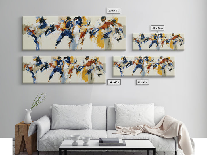 Dancer Figure Fractured into Vibrant Movement Canvas Print, Expressionist Art, Minimalist Wall Art, Living Room Decor, EXP-3x1-20