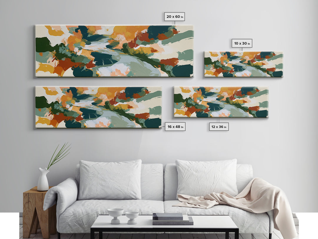 Garden Path with Thick Green and Orange Canvas Print, Expressionist Art, Downloadable Prints, Living Room Decor, Expression, EXP-3x1-54