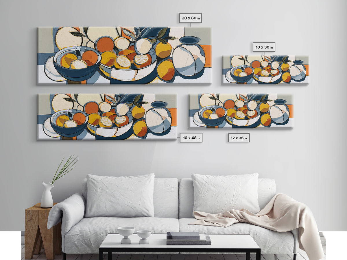 Bold Still Life of Fruit Framed Canvas Print, Expressionist Art, Downloadable Prints, Living Room Decor, Abstract Art, EXP-3x1-57