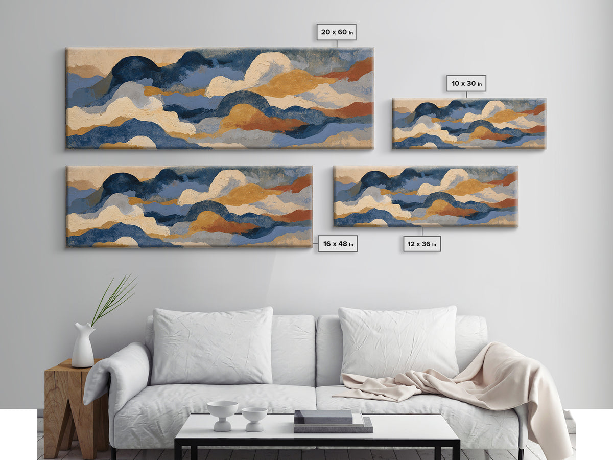 Stormy Landscape Painted Framed Canvas Print, Expressionist Art, Original Art, Living Room Decor, Fine Art, Expression, EXP-3x1-67