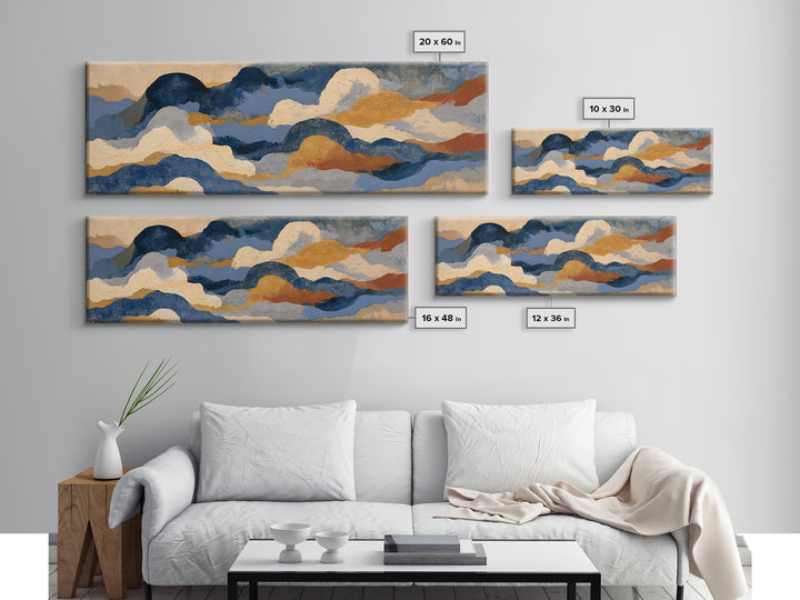 Stormy Landscape Painted Framed Canvas Print, Expressionist Art, Original Art, Living Room Decor, Fine Art, Expression, EXP-3x1-67