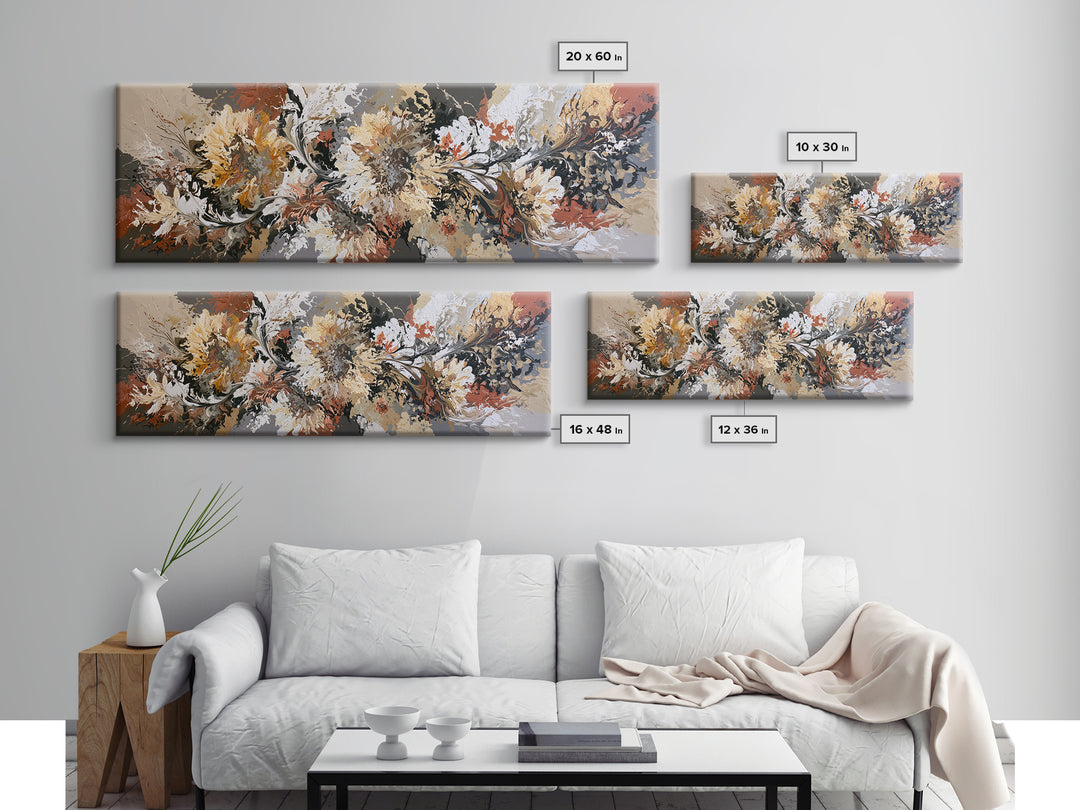 Sunflowers Twisting in Intense Painted Energy Framed Canvas Print, Expressionist Art, Art, Living Room Decor, Expression, EXP-3x1-72
