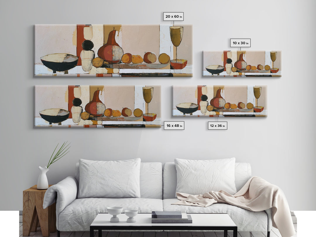 Bold Still Life of Fruit Framed Canvas Print, Expressionist Art, Downloadable Prints, Living Room Decor, Abstract Art, EXP-3x1-81