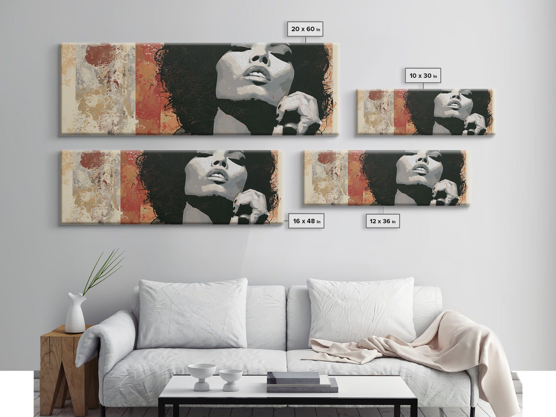Portrait of a Singer Framed Canvas Print, Expressionist Art, Digital Prints, Living Room Decor, Oil Painting, Expression, EXP-3x1-84