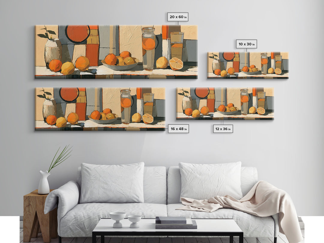 Bold Still Life of Fruit Framed Canvas Print, Expressionist Art, Abstract Wall Art, Living Room Decor, Fine Art, Expression, EXP-3x1-9