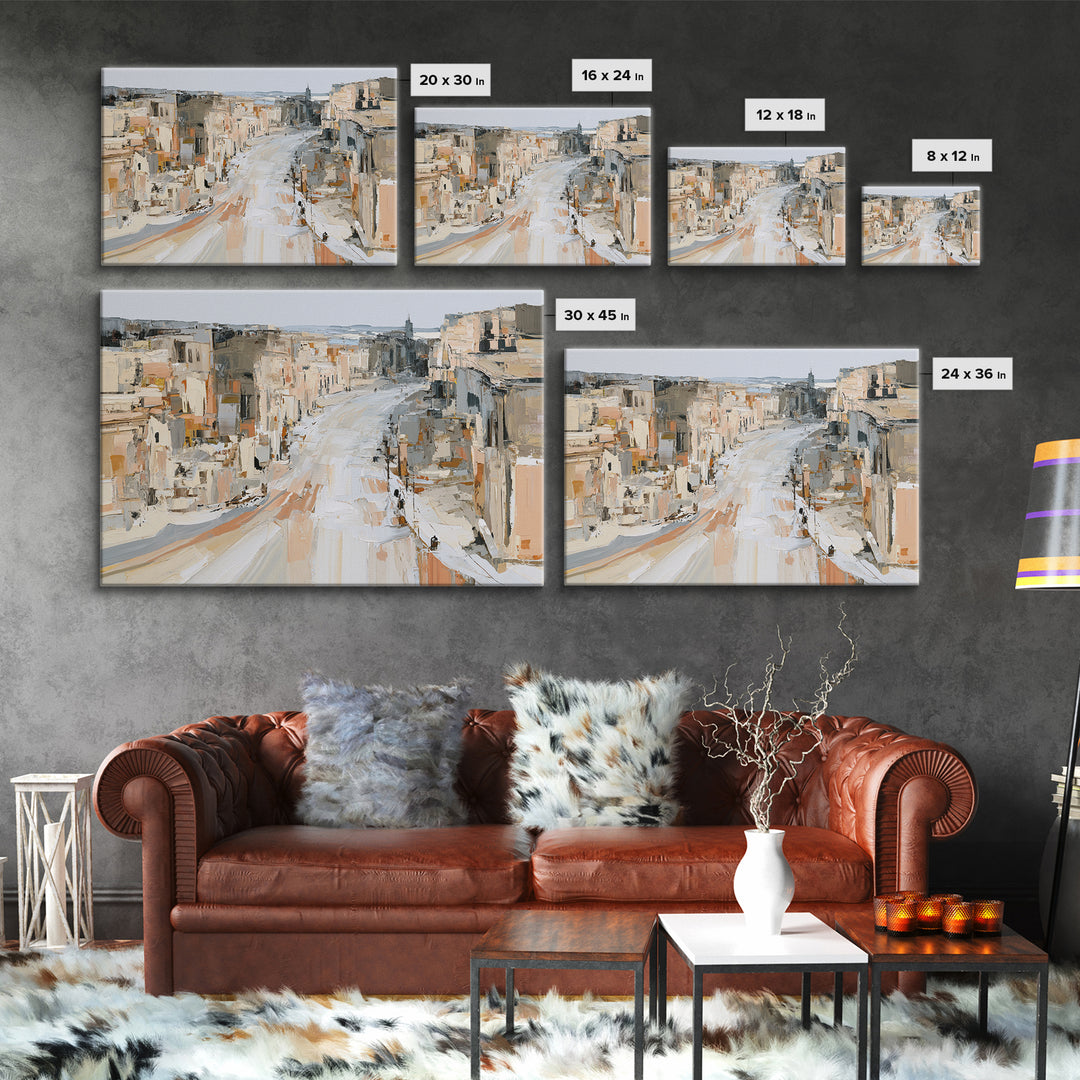 Distorted City Street Canvas Print, Expressionist Art, Modern Decor, Living Room Decor, Fine Art, Expression, Wall Decor, EXP-3x2-29