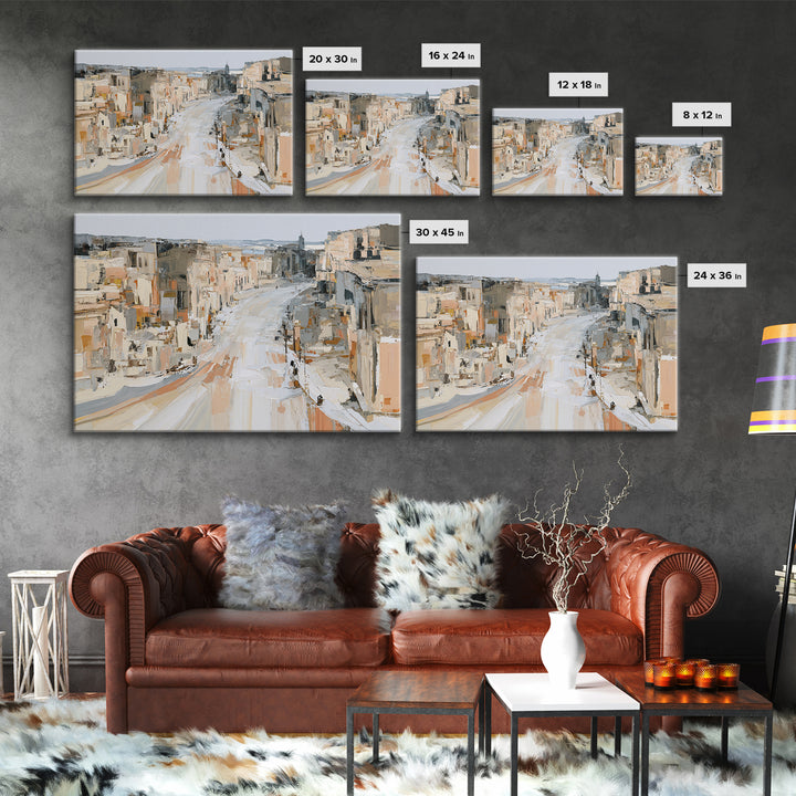Distorted City Street Canvas Print, Expressionist Art, Modern Decor, Living Room Decor, Fine Art, Expression, Wall Decor, EXP-3x2-29