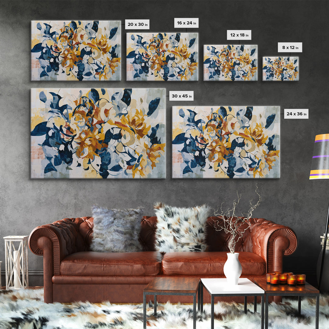 Sunflowers Twisting in Intense Painted Energy Canvas Print, Expressionist Art, Downloadable Prints, Living Room Decor, EXP-3x2-36