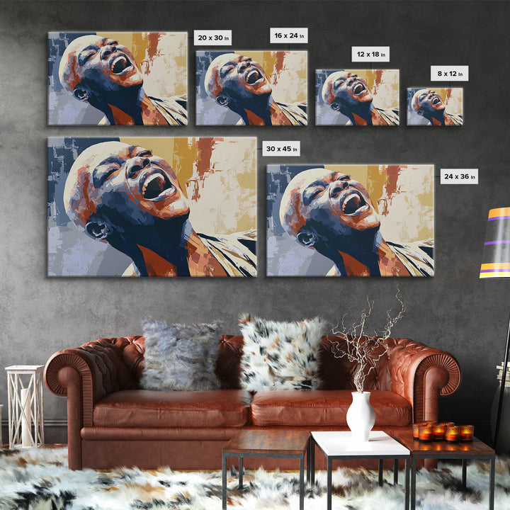 Portrait of a Singer Canvas Print, Expressionist Art, Gallery Decor, Living Room Decor, Fine Art, Expression, Wall Art, EXP-3x2-48