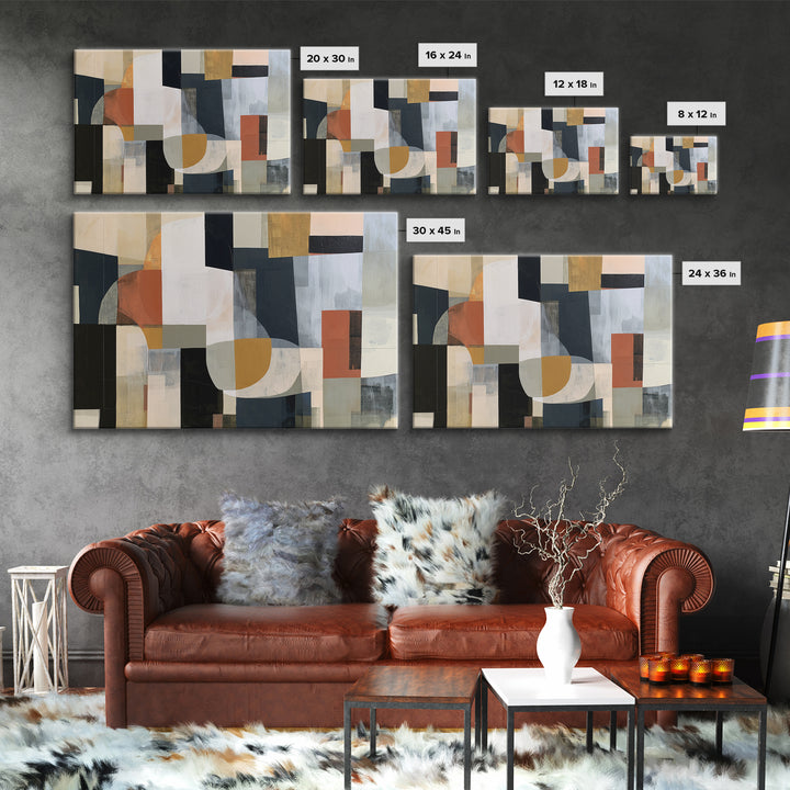 Storm Clouds Above Sharp Black Rooftops Canvas Print, Expressionist Art, Original Painting, Living Room Decor, Expression, EXP-3x2-67