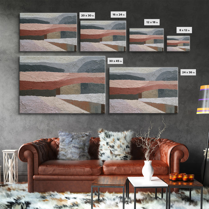 Stormy Landscape Painted Framed Canvas Print, Expressionist Art, Original Art, Living Room Decor, Fine Art, Expression, EXP-3x2-7
